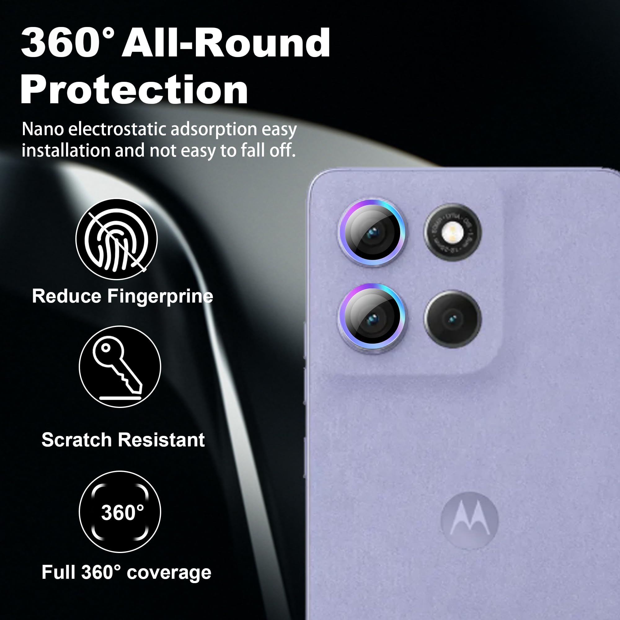 Lutree Vetro Temperato per Motorola Moto G86 5G, 2 2 Pezzi Pellicola Protettiva Pellicola Fotocamera, 9H Vetro Protettivo Durezza, HD Senza Bolle Anti-Graffio Protezione Schermo