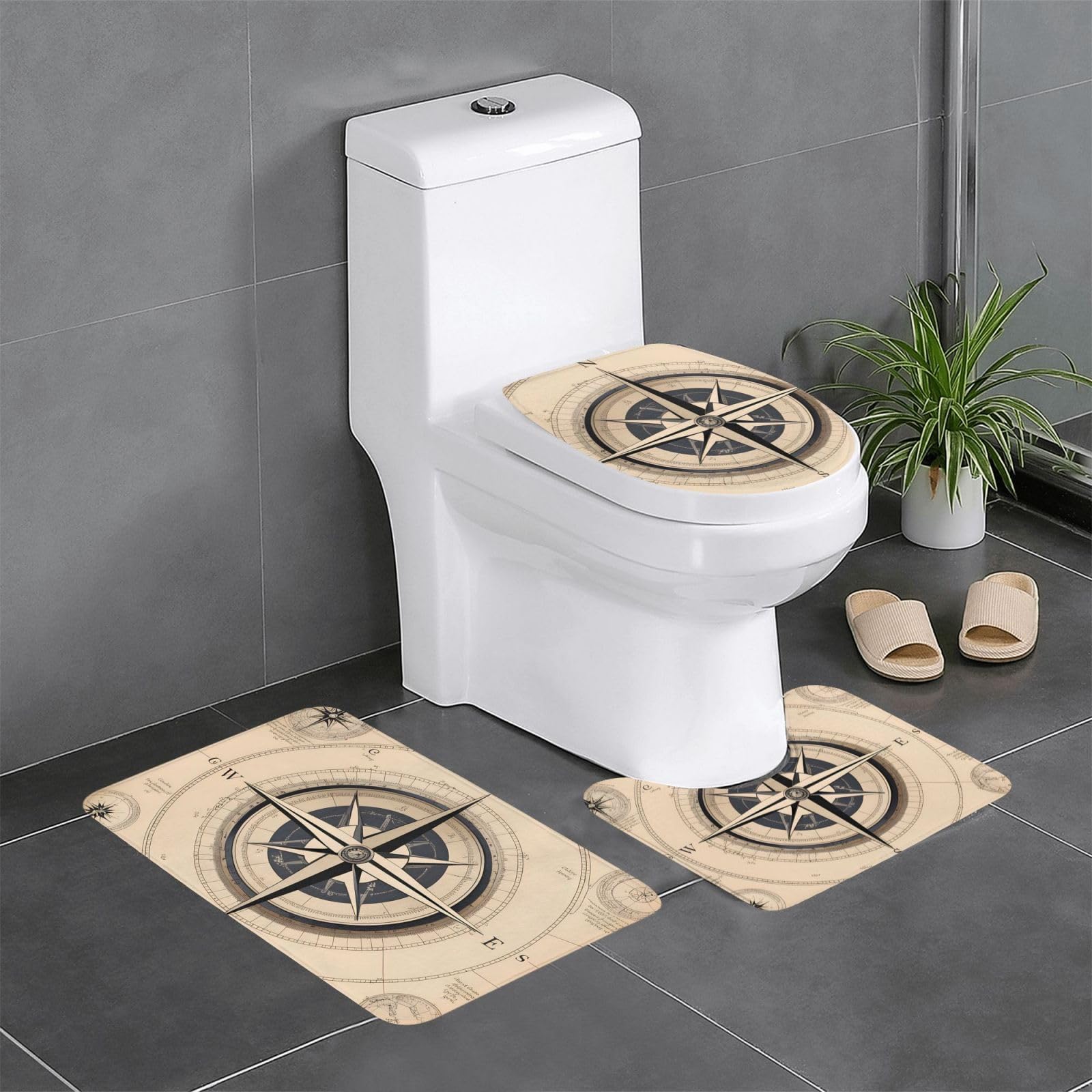 Tapis de bain antidérapant à séchage rapide ensemble 3 pièces