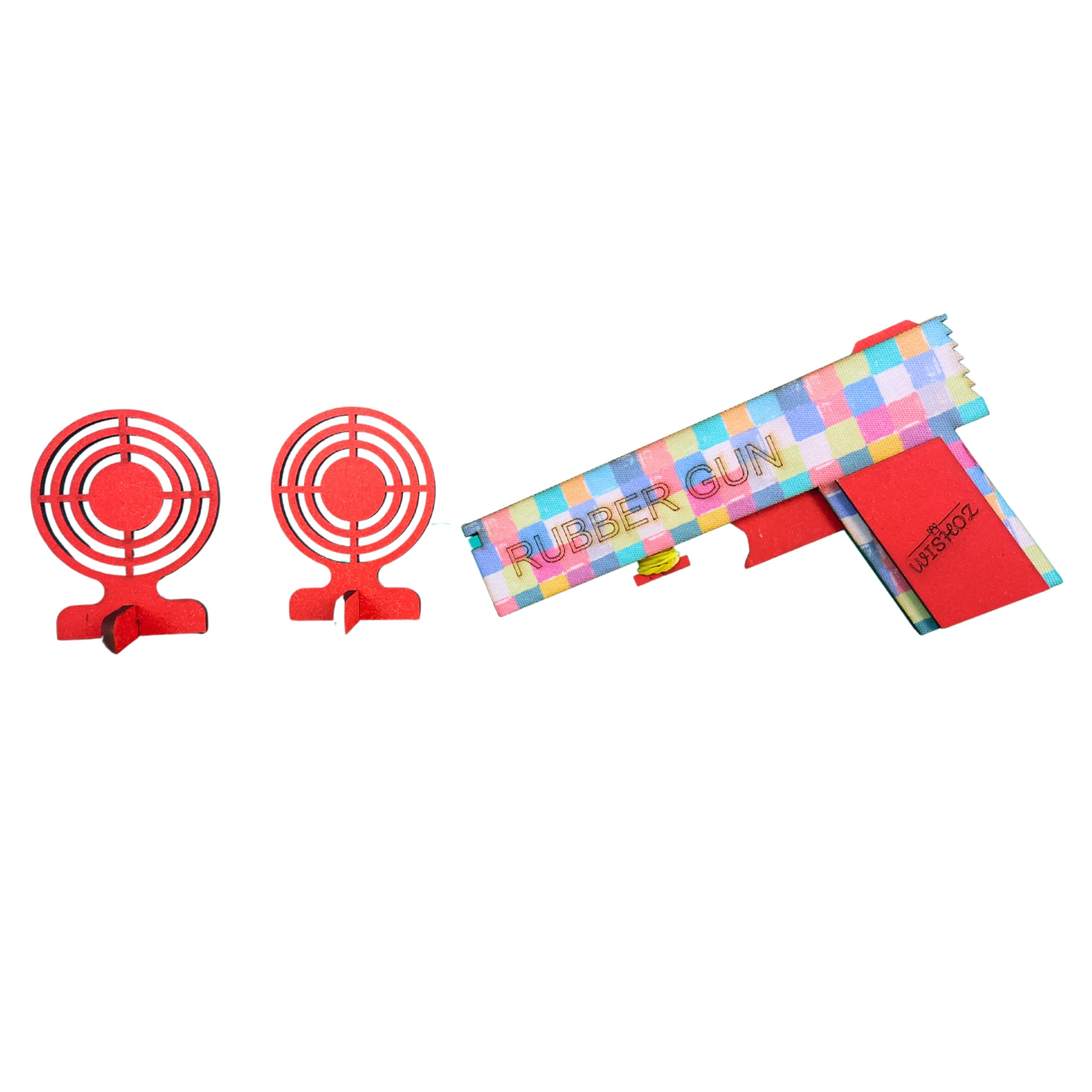 Wishoz Rubber Gun | Shoot The Target | Premium Wooden Material | Innovative Fabric Finish | Shooting Game | Gun Toy Set | Outdoor Activities Gun Toy | DIY | Gifting | Boys Gift | Innovative Packaging (B0DFQCLPMN) Amazon Price History, Amazon Price Tracker