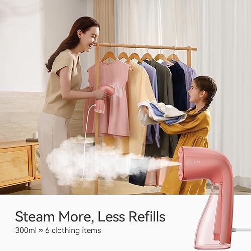Miniatura 25 de HiLIFE Vaporizador mejorado para ropa, diseño portátil de mano, potente vapor de 1100 W, tanque más grande de 10.1 fl oz y tecnología sin fugas