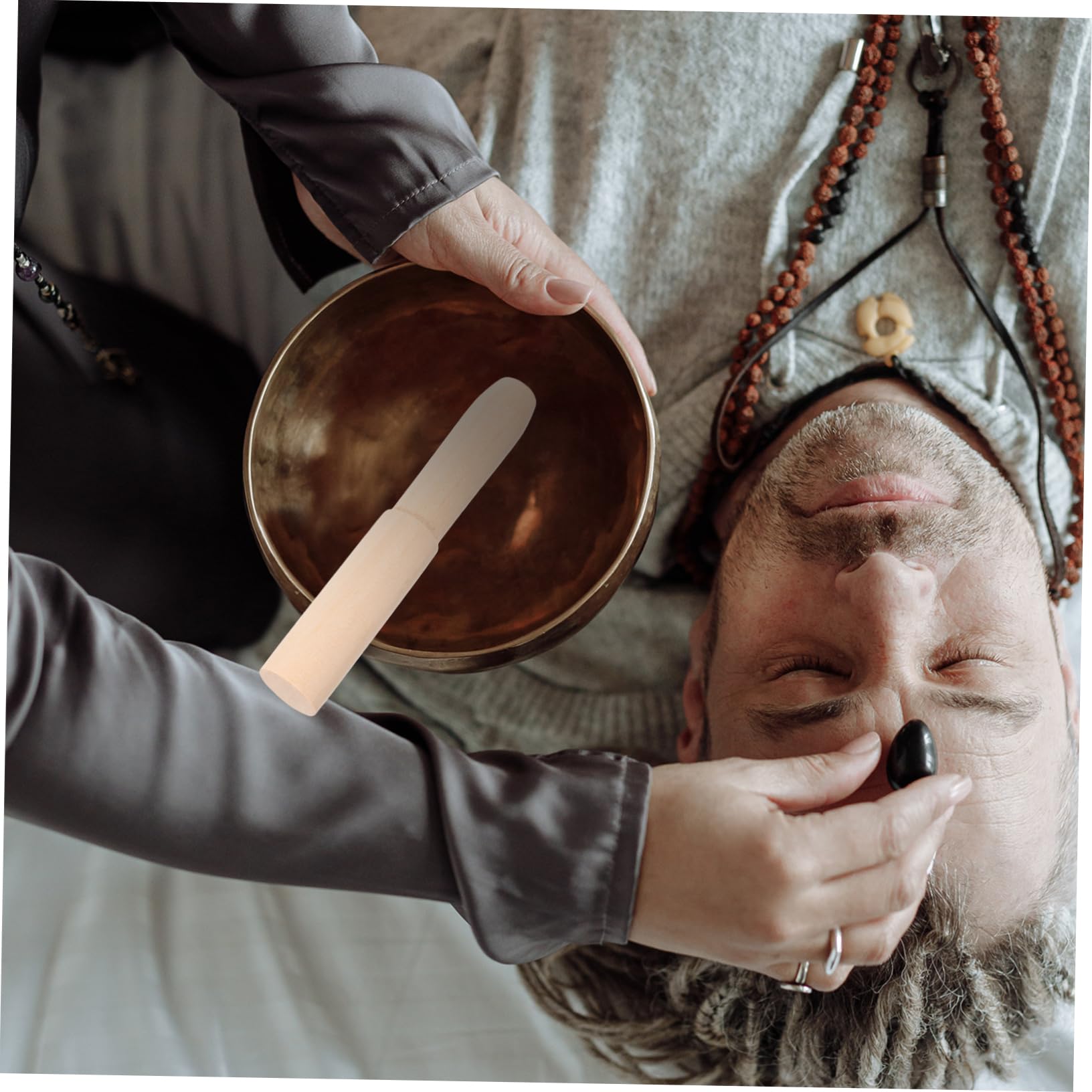 FUNOMOCYA Yoga Meditation Copper Chime Set Singing Bowl Decorative Buddhism Bowl Sound for Relaxation Meditation