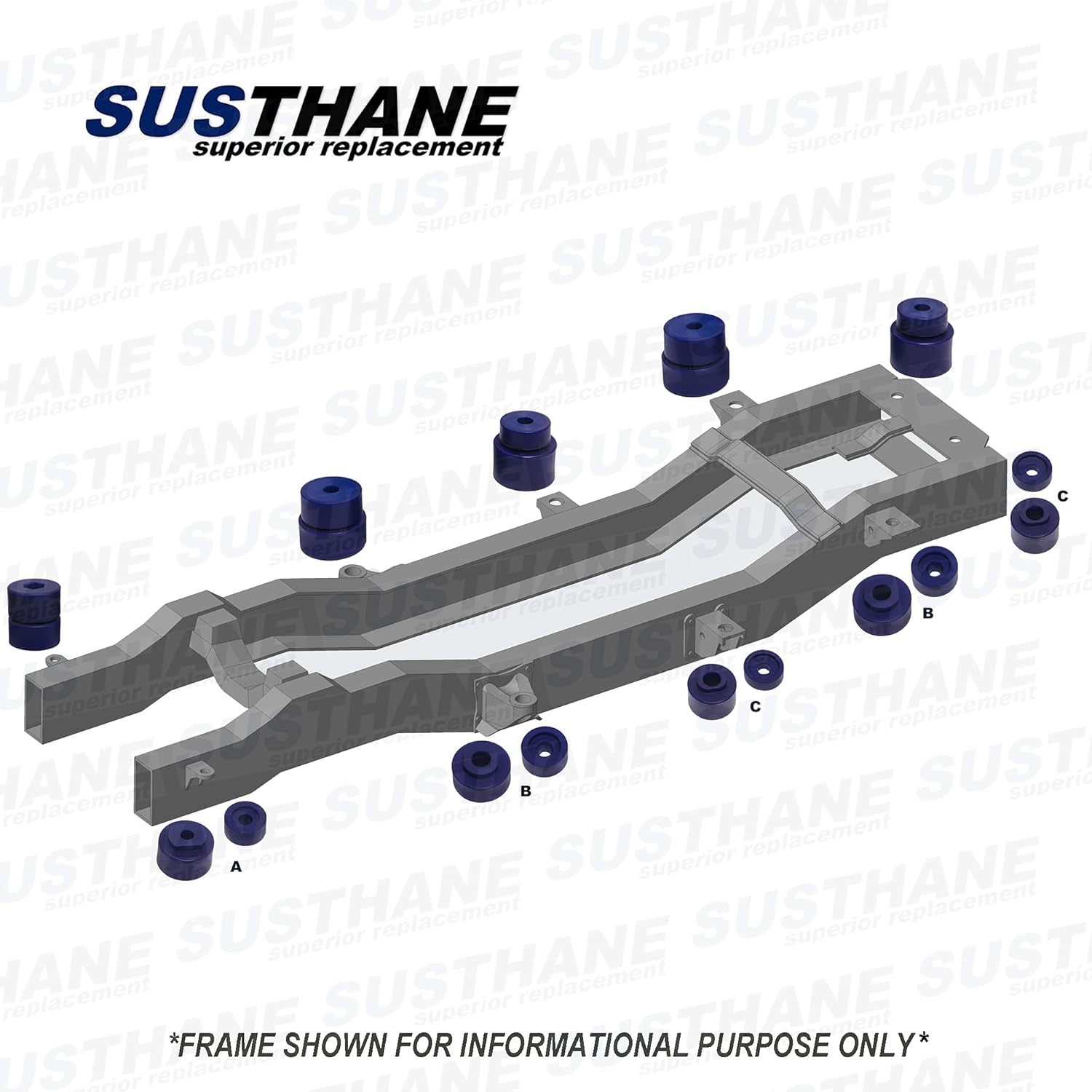 Complete Front & Rear, Upper & Lower Body Mount Bushing Kit 22 pcs (with 2 Front position Washers) in High Grade Polyurethane For Explorer Sport Base Models Year 2001-2005 Fits All 2WD 4WD