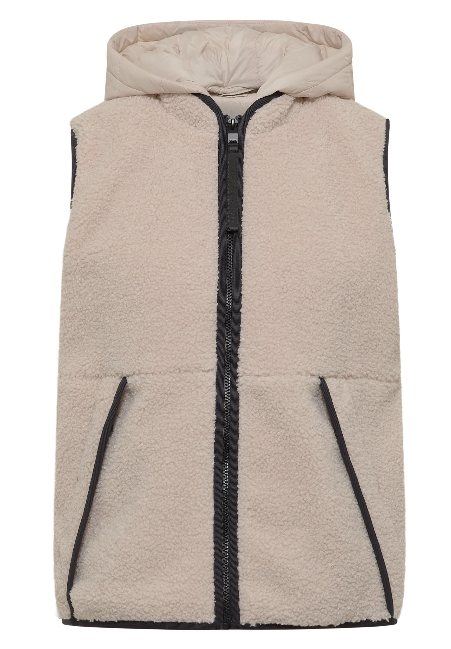Cecil Damen Teddy-Weste mit abnehmbarer Kapuze