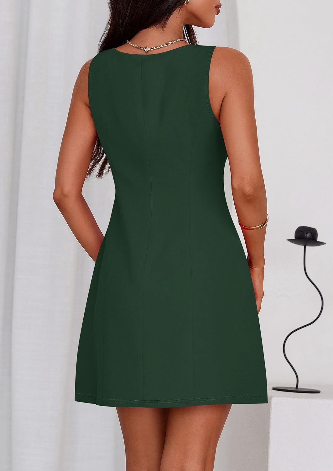 PRETTYGARDEN Womens Formal Short Dresses 2026 Summer Sleeveless Boat Neck A Line Elegant Mini Cocktail Party Dress - Image 2