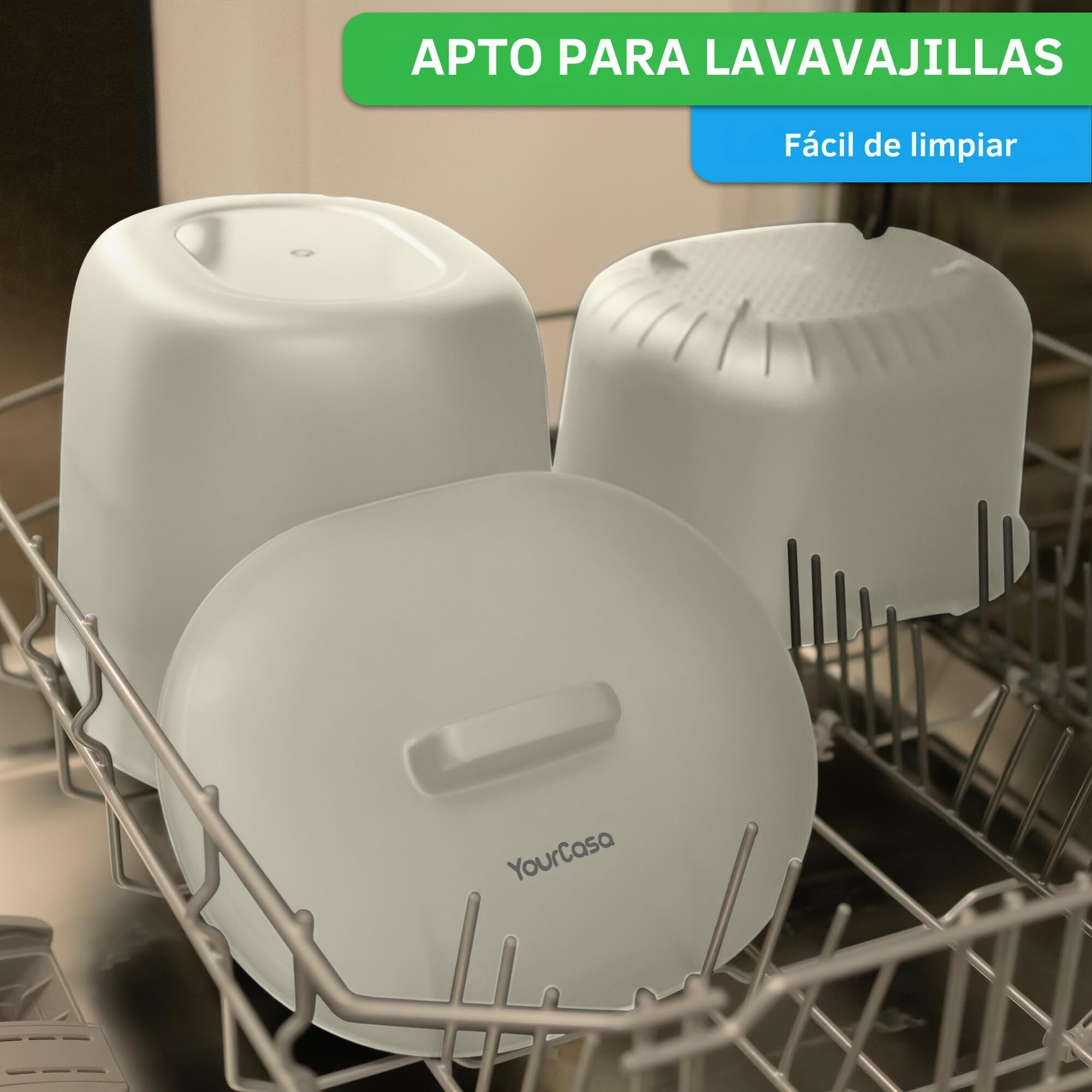 YourCasa Cubo Basura pequeño 6L - Cubo Basura organica con tamiz y Tapa - Cubo organico Cocina - compostador Cocina Cubo Basura organica pequeño Basura organica Cocina (Creme)