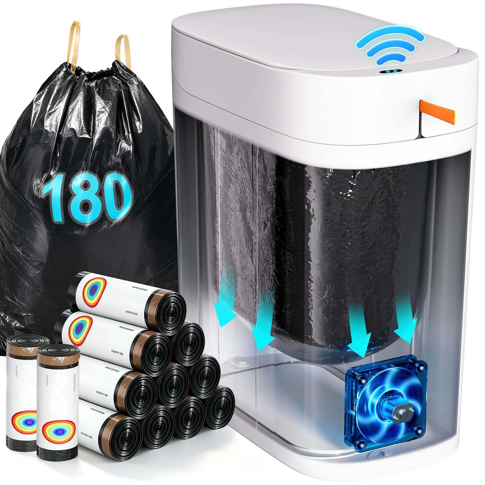 Photo 1 of CTIME Automatic Sensor Trash Can White 3 Gallon Rechargeable