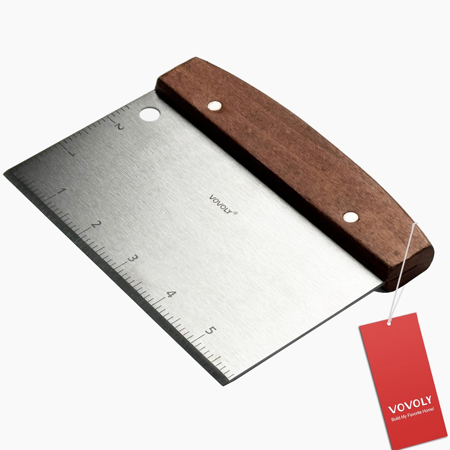 Vovoly Multipurpose Bench Scraper Kitchen Utensil for Flat Top Griddle Dough Scraper Cutter for Bread and Pizza Cutter