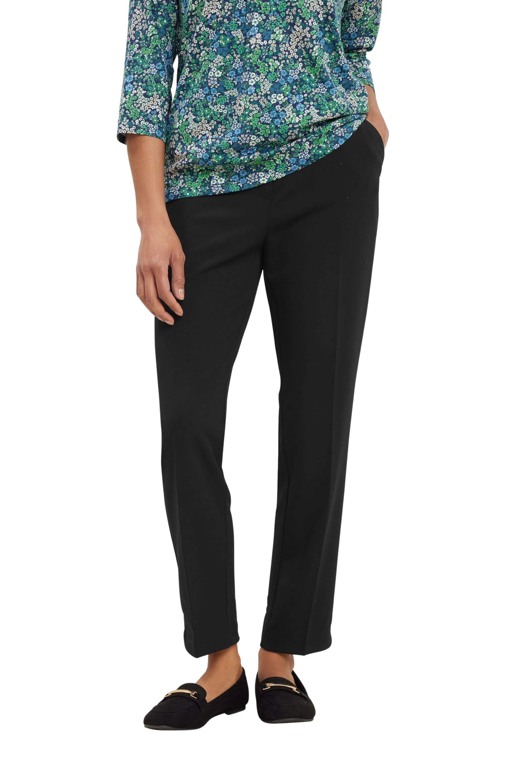 M&Co Women's Black Tapered Tailored Trousers In | Size: 14S