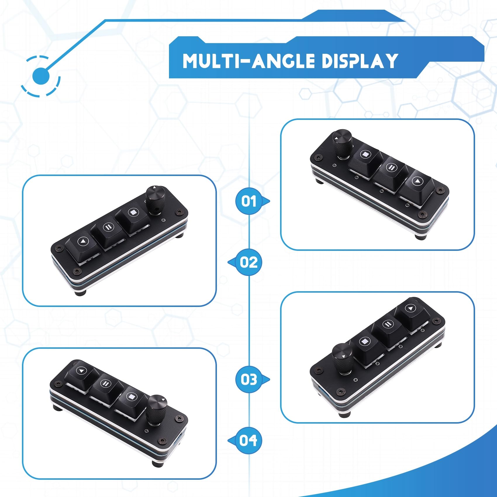 Controller multimediale professionale QLAB Tastiera a 3 manopola Drive Lettore musicale gratuito USB Type-C