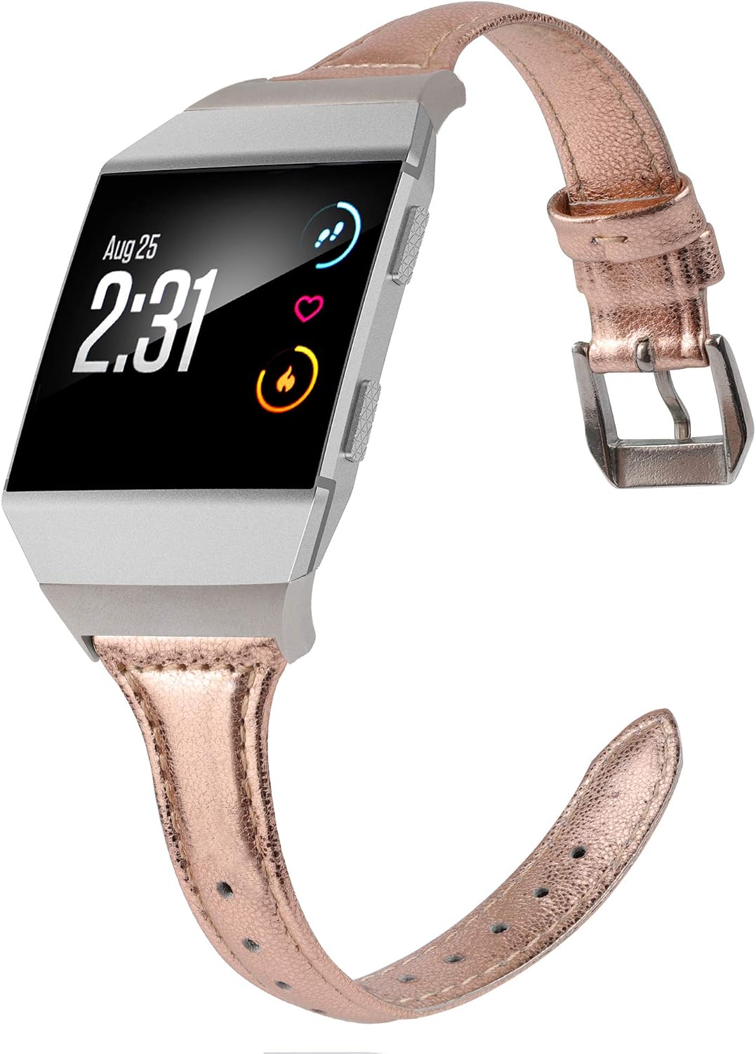 Wearlizer Leather Band Compatible for Fitbit Ionic Bands Women Men, Genuine Leather Replacement Band Bracelet Compatible with Fitbit Ionic Small Large