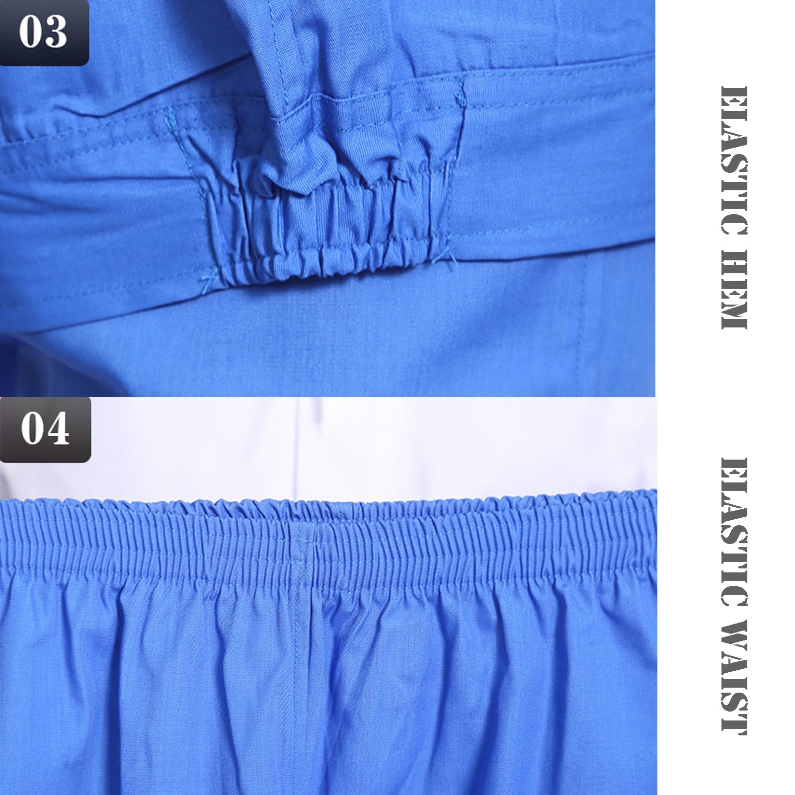 Manga Larga Cremallera Frontal Con Capucha Overol De Trabajo, Cintura Elástica, Puños Y Tobillo, Camisa Y Pantalones Traje De Trabajo