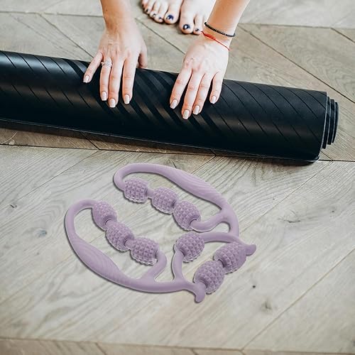 Miniatura 6 de TOYANDONA Masajeador de rodillo con abrazadera de pierna con rodillo de masaje de nueve ruedas para músculos de pantorrilla, herramienta de masaje