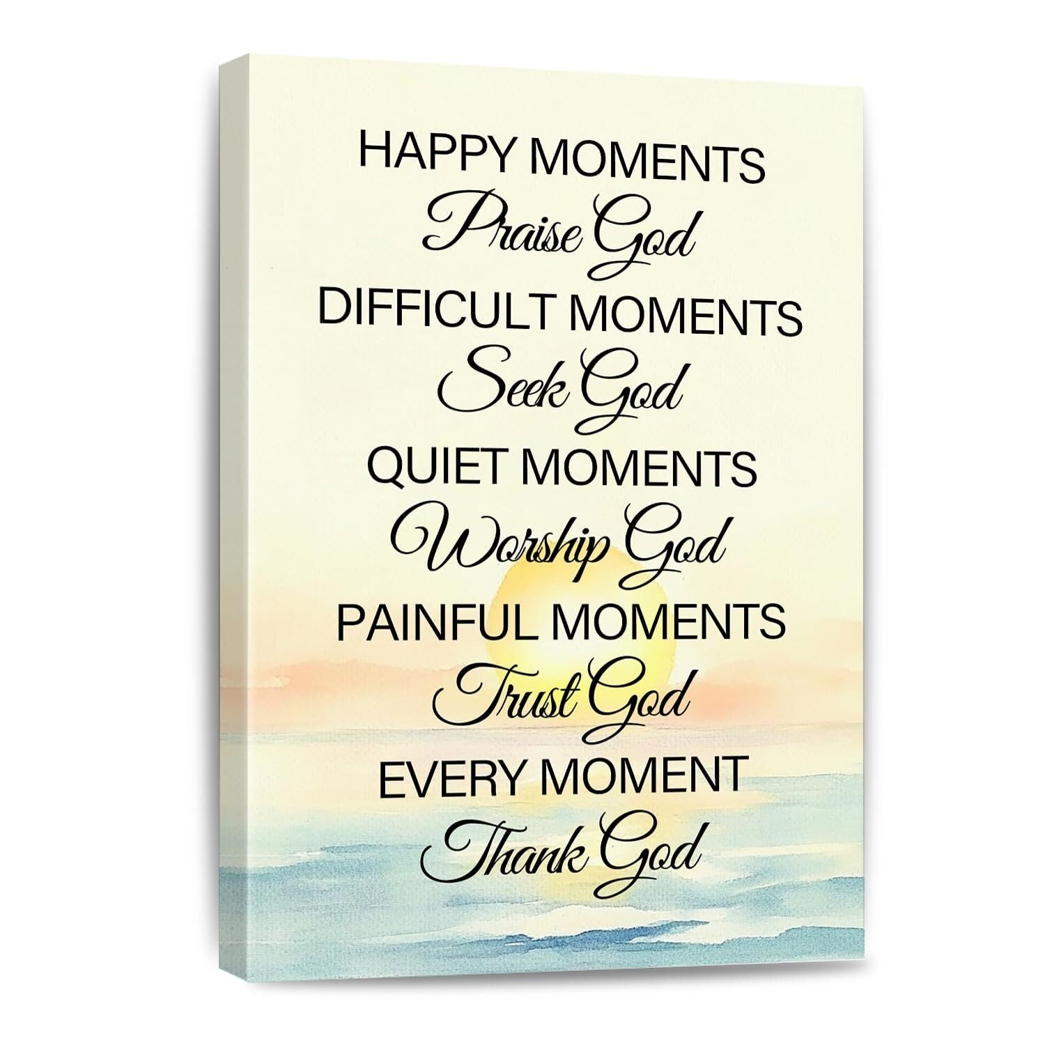 NWPNLXEA Praise God Canvas Art Christian Quote Bible Verse Wall Print Inspirational Religious Decor for Home Office and Church Unframed,16x24inch(40x60cm)
