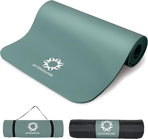 Miniatura 12 de Primasole Tapete de yoga grueso, tapete NBR extra grueso de 1/2 pulgada con estabilidad mejorada, diseño texturizado, tapete ligero con correa de