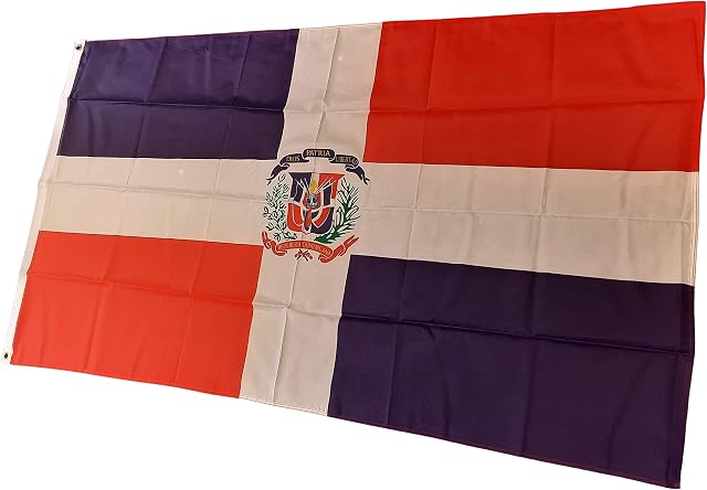 NWFlags Dominican Republic Flag 5ft x 3ft 75d Premium Polyester Suitable For Flagpoles Multicolor