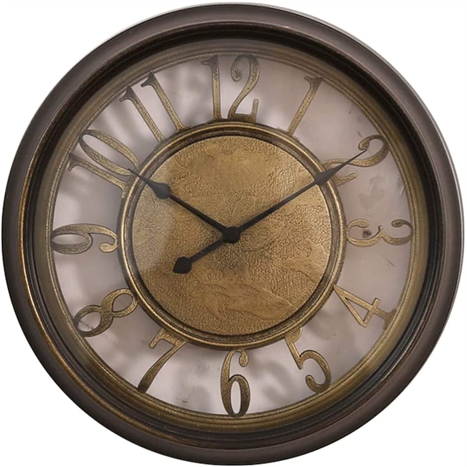 TYUHDUYUR Wall Clock, European Style, Mute Hollow Arab Vintage Wall Painting, Suitable for Living Room, Bedroom and Living Room Dining Room