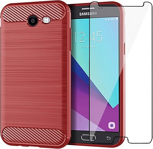 Miniatura 7 de Asuwish Compatible con Samsung Galaxy J3 Luna Pro J 3 Prime 2017 Emerge 3J Eclipse Mission Case y cubierta protectora de pantalla de vidrio