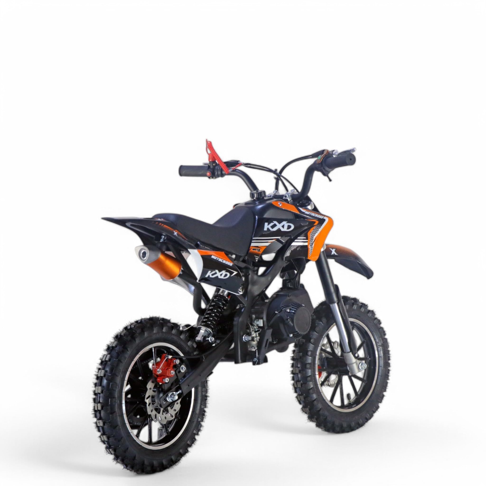 KXD 701/706/708 Blitzer 49cc Enfant 2 Temps 45km/h Dirt Bike Dirtbike CrossBike Pocket Pitbike Pocket Kids Dirt Cross Motor Moto Vélo Véhicule Enfant (Blackout Orange, KXD 701 49ccm 2Temps)