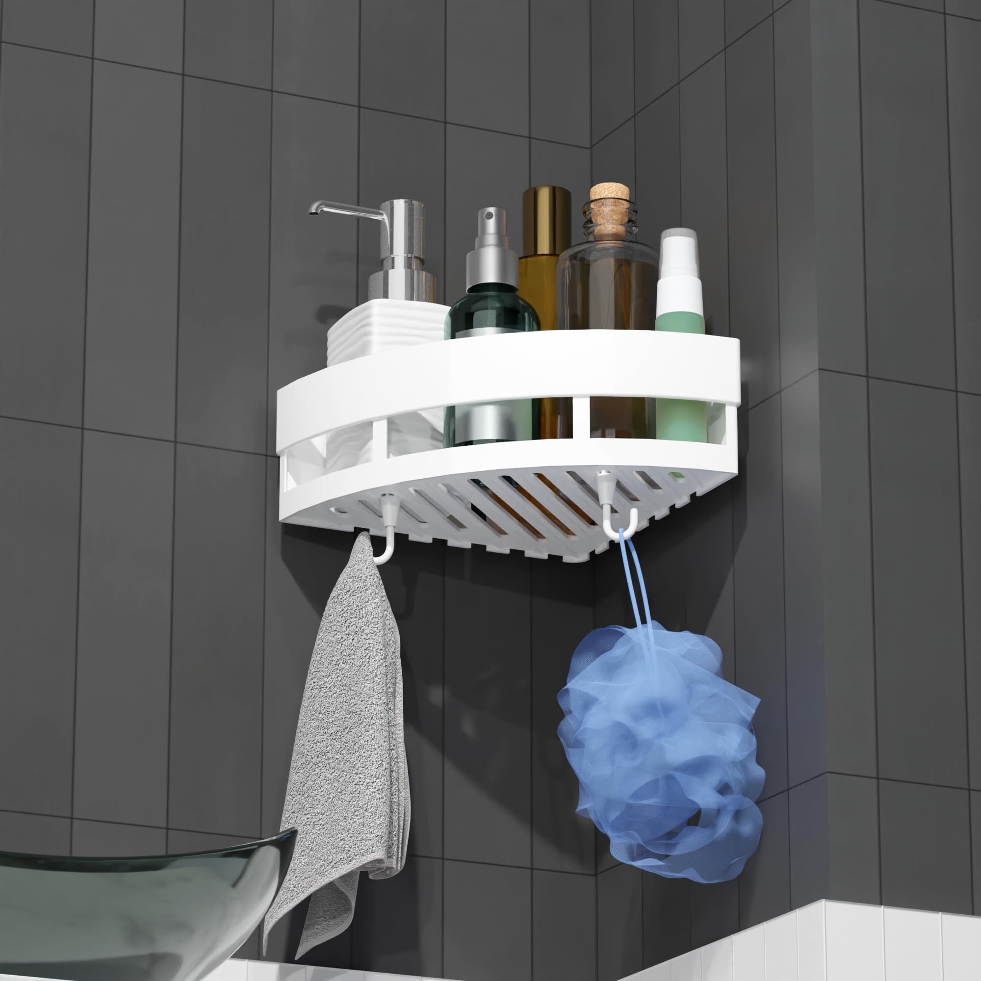 QXORE Plastic Bathroom Accessories,Without Drilling, Bathroom Shelf And Bathroom Cabinet, Bathroom Rack, Bathroom Accessories Items, Kitchen Accessories Items, Corner Shelf 1 Pcs, White (B09D8D4F13) Amazon Price History, Amazon Price Tracker