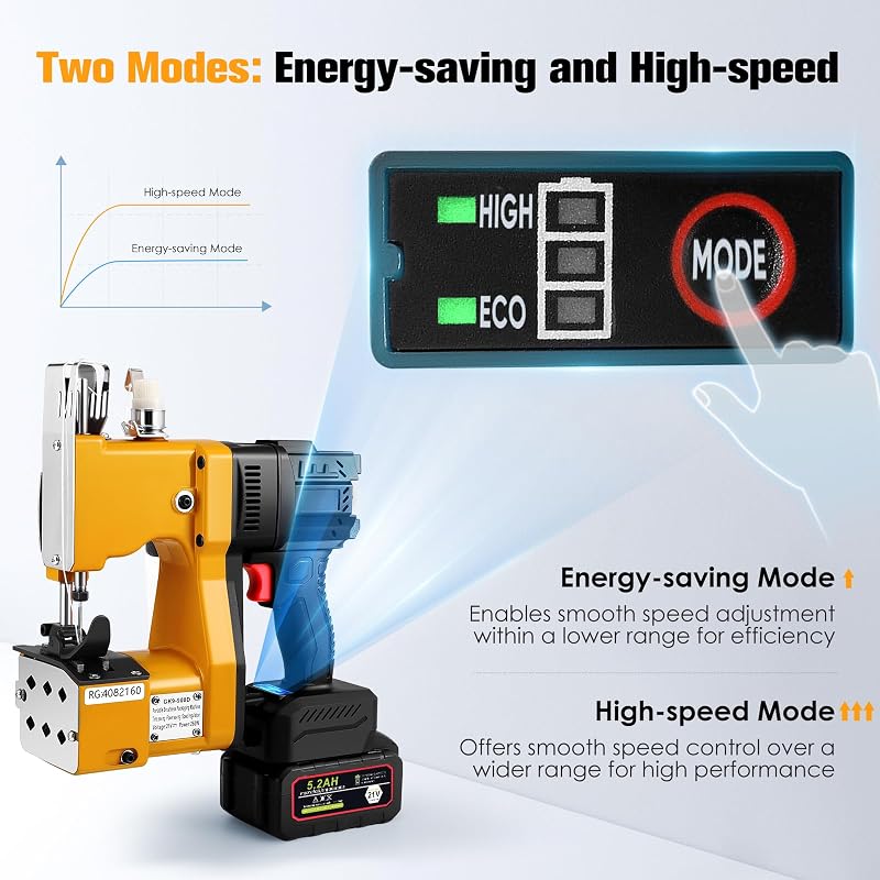 Tanniws Akkumulátoros Varrógép 50000 mAh 21V Hordozható Elektromos Zsákvarró Gép Textil Papír Jutazacskó Gabonazacskó Varráshoz