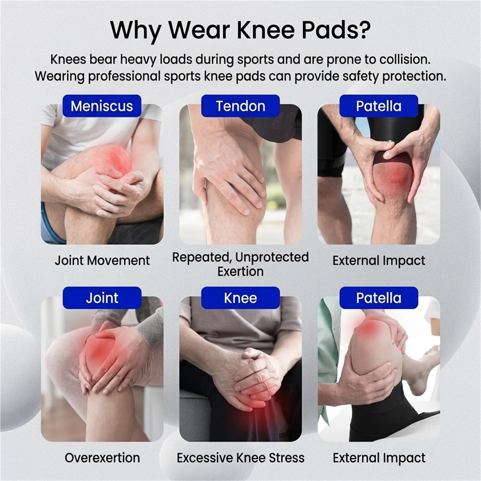 Rodilleras para hombre y mujer, mangas de compresión para rodilla con almohadilla de gel de espuma gruesa y silicona antideslizante para voleibol, baloncesto, levantamiento de pesas y jardinería.