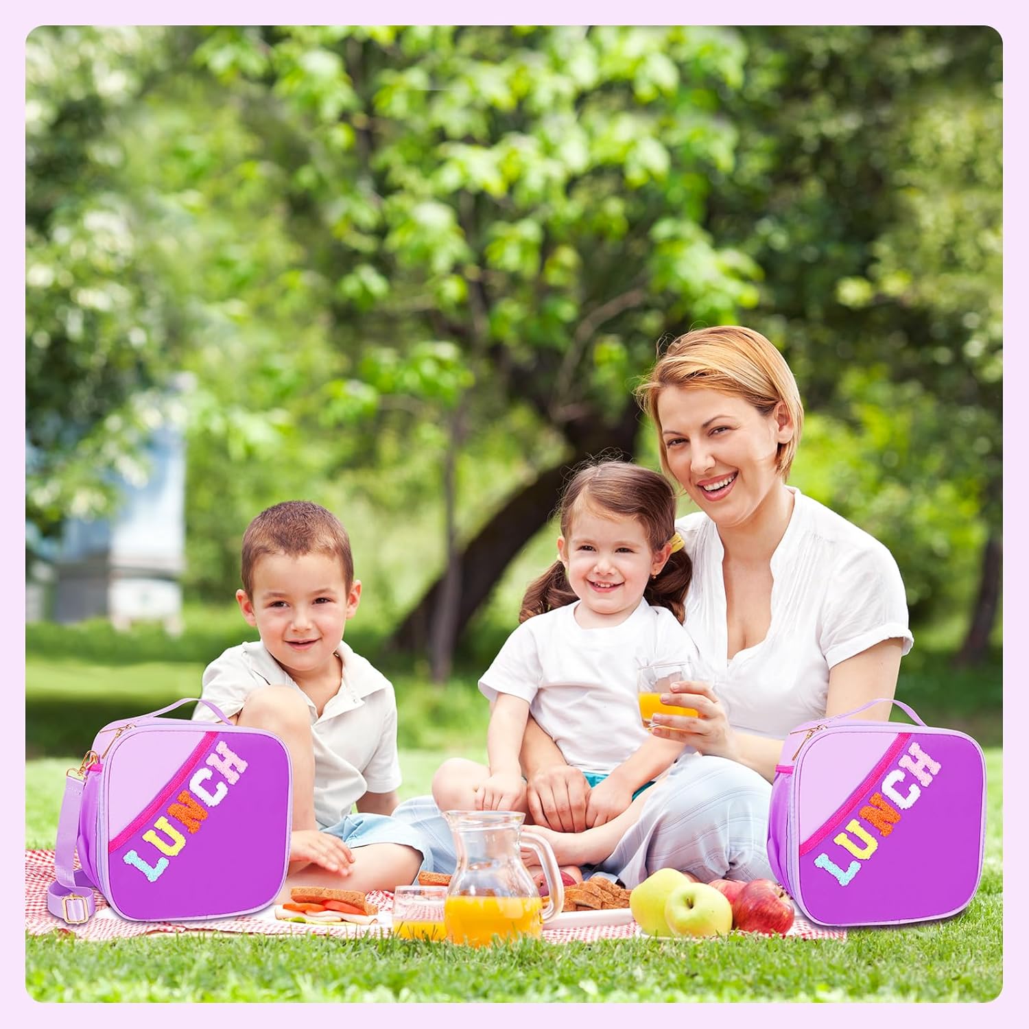 Lunch Bag Kids,Insulated Lunch Bag With Adjustable Shoulder Strap,Reusable Lunch Bag for Kids, Girls,Boys, lunch Bag Women,Preppy Lunch Box for School,Travel, Picnic (dark purple) - Image 6