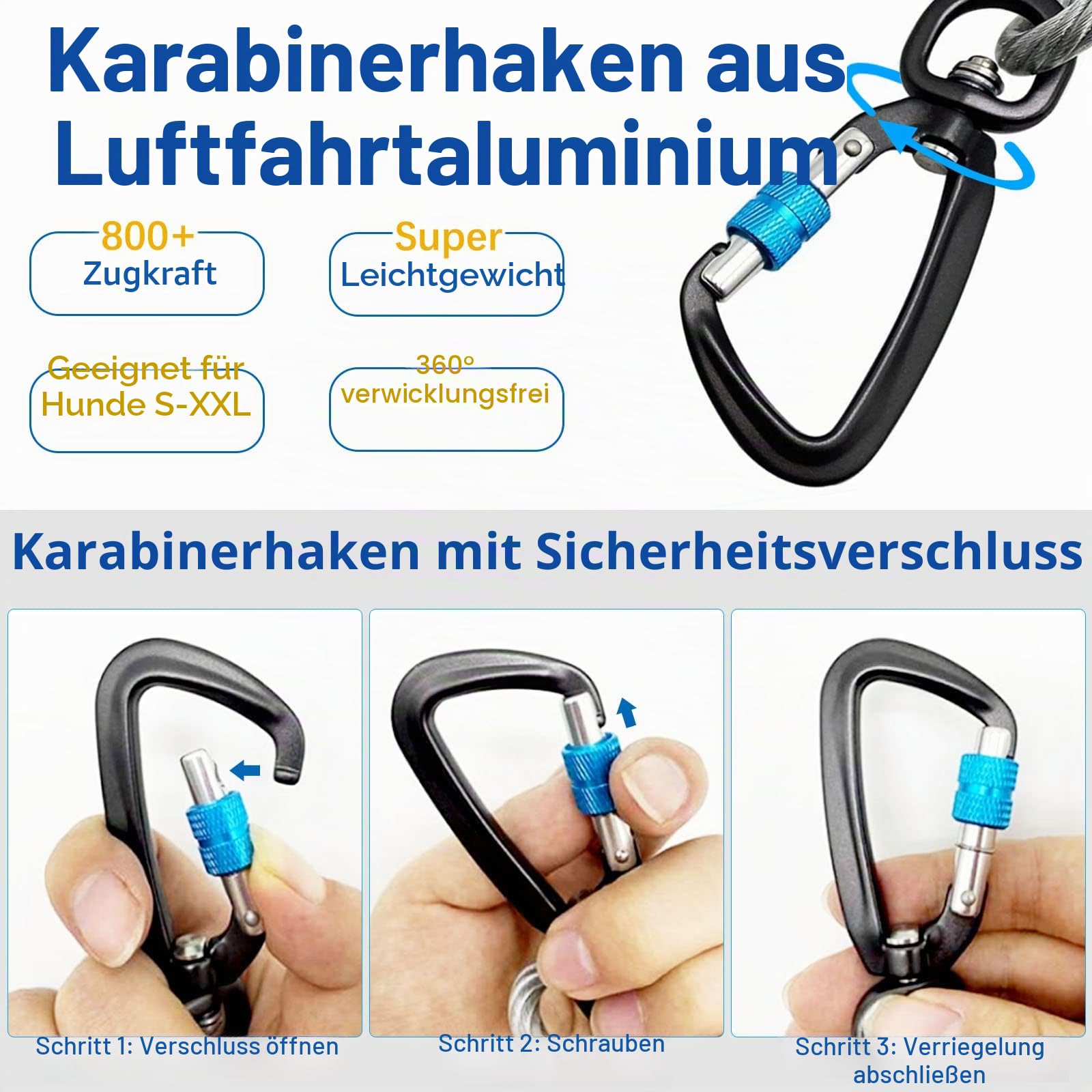 Hundeläufer für den Hof, Trolley-System für große Hunde, robuste Hundeleine, 36,6 m mit 3 m Seilzug, Laufleine für kleine, mittelgroße und große Hunde bis zu 113 kg, Laufen im Freien oder Camping