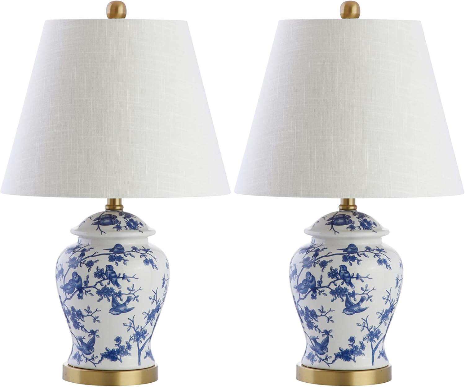 JONATHAN Y JYL3005A-SET2 Set of 2 Table Lamps Penelope 22" Chinoiserie Classic,Cottage,Traditional,for Bedroom, Living Room, Office, College Dorm, Coffee Table, Bookcase, Blue/White