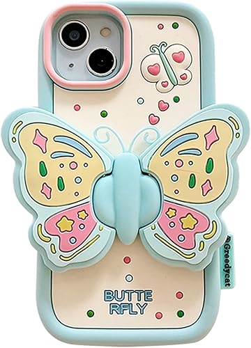 YWYUHE Funda de teléfono de mariposa morada compatible con iPhone 12, bonita funda de mariposa de dopamina de Corea 3D con alas de mariposa, soporte disponible en Yaxa Colombia