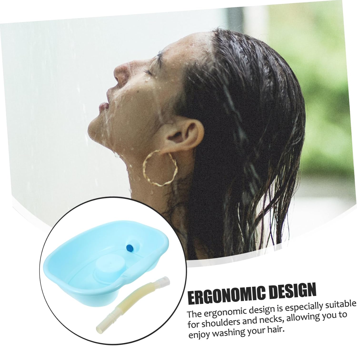 Portable Shampoo Basin Hair Washing Sink Wash Basin for Bedridden Elderly Boy Girl Pregnant Women
