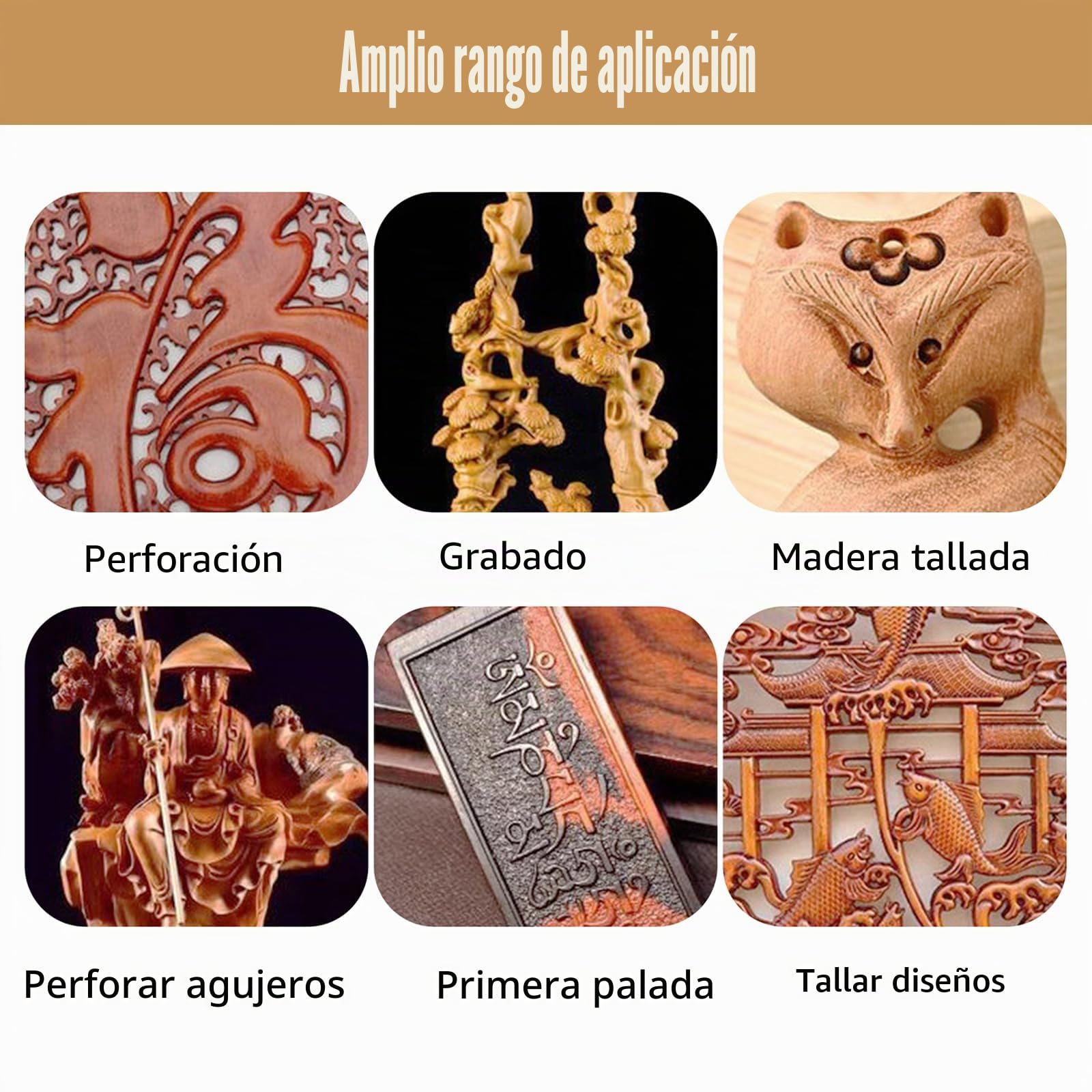4 piezas de juego de cinceles de madera, herramientas de cincel curvo redondo y cóncavo, juego de cinceles de acero CR-V con borde semicircular de 8 mm (5/16")/12 mm (1/2")/18 mm (3/4")/24 mm (1