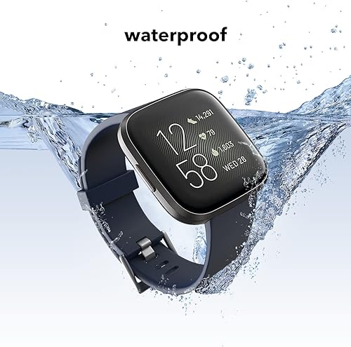 Miniatura 2 de Paquete de 2 bandas impermeables compatibles con Fitbit Versa 2 bandas para mujeres y hombres, pulseras de repuesto clásicas suaves deportivas para