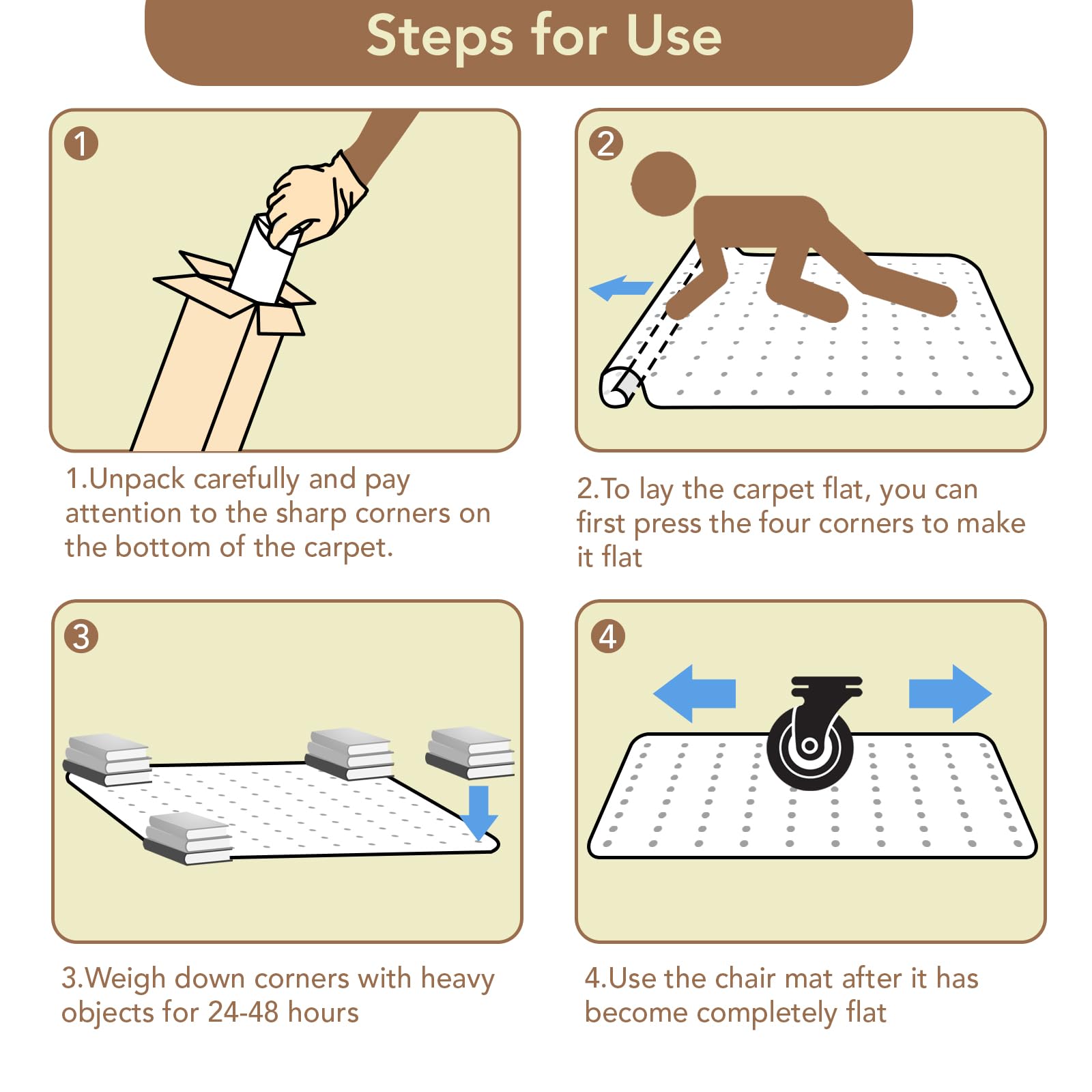 Office Chair Mat for Low Pile Carpet with Lip 48 x 60 Clear Plastic Floor Protector Heavy Duty — view 7