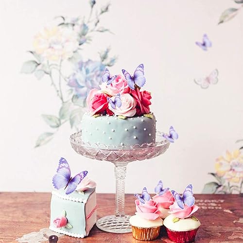 Miniatura 4 de 30 piezas de decoración de cupcakes de mariposa impermeable 3D para niñas y mujeres, feliz cumpleaños, boda, fiesta, pastel, pared, fiesta,