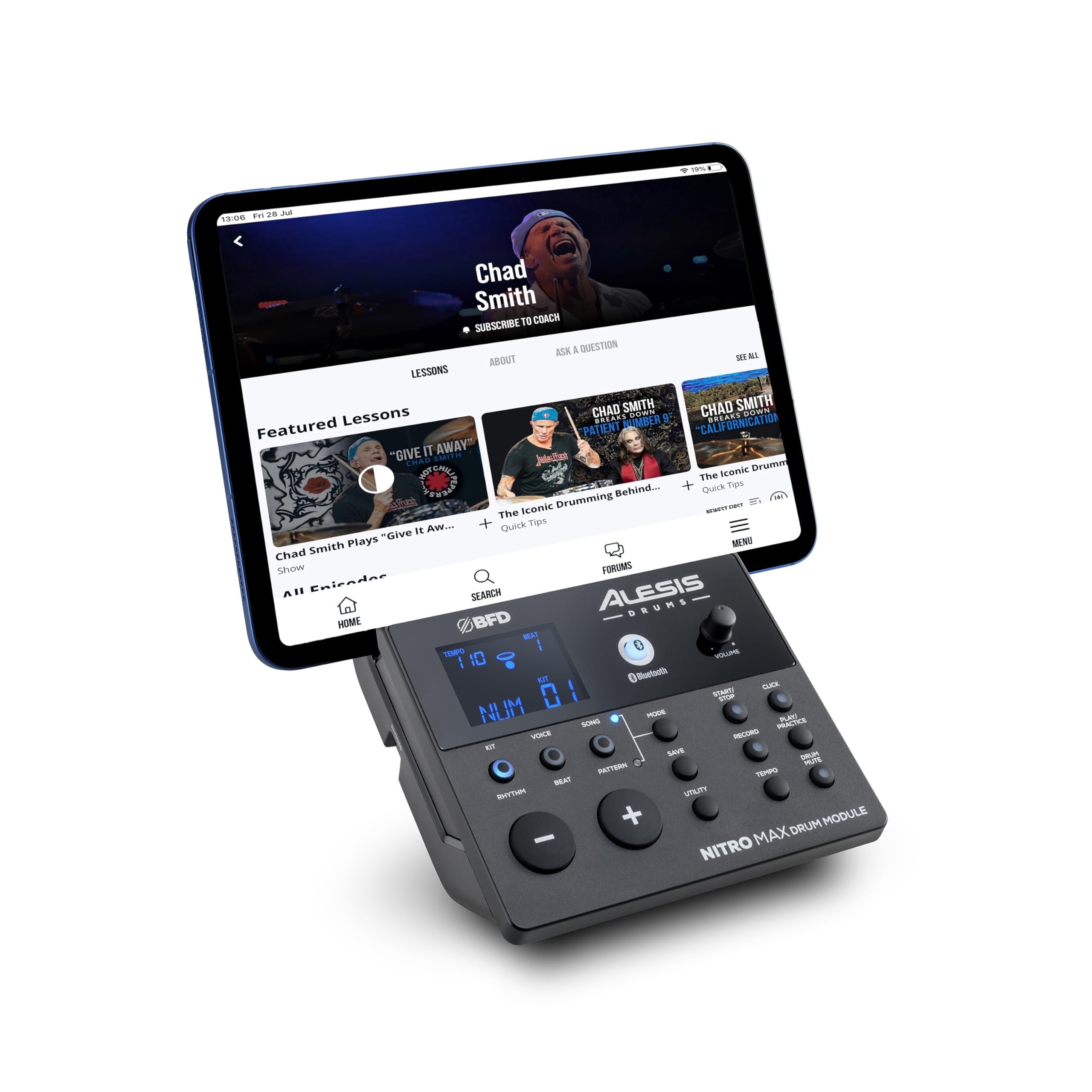 Alesis Nitro Max Kit Batteria Elettronica Mesh Silenziose Dual-Zone 10" Bluetooth 440+ Suoni BFD Drumeo USB MIDI Pedale Cassa