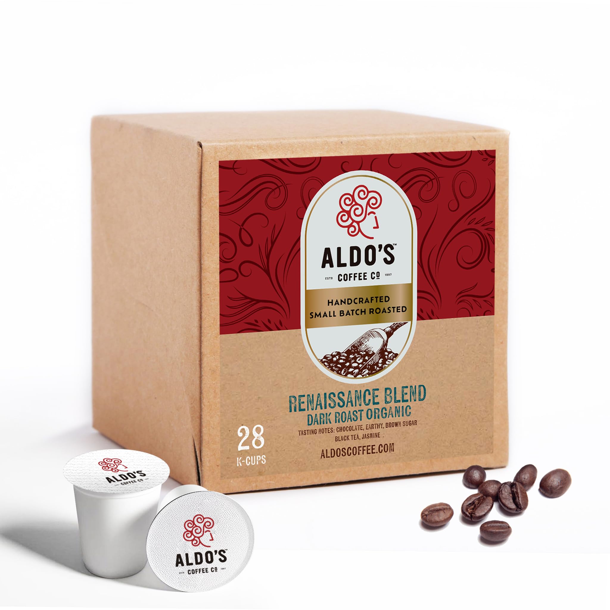 - Renaissance Blend Dark Roast Single-Serve Coffee Pods – Organic Arabica Coffee, 28 Single-Serve Pods, Handcrafted Small-Batch Flavor