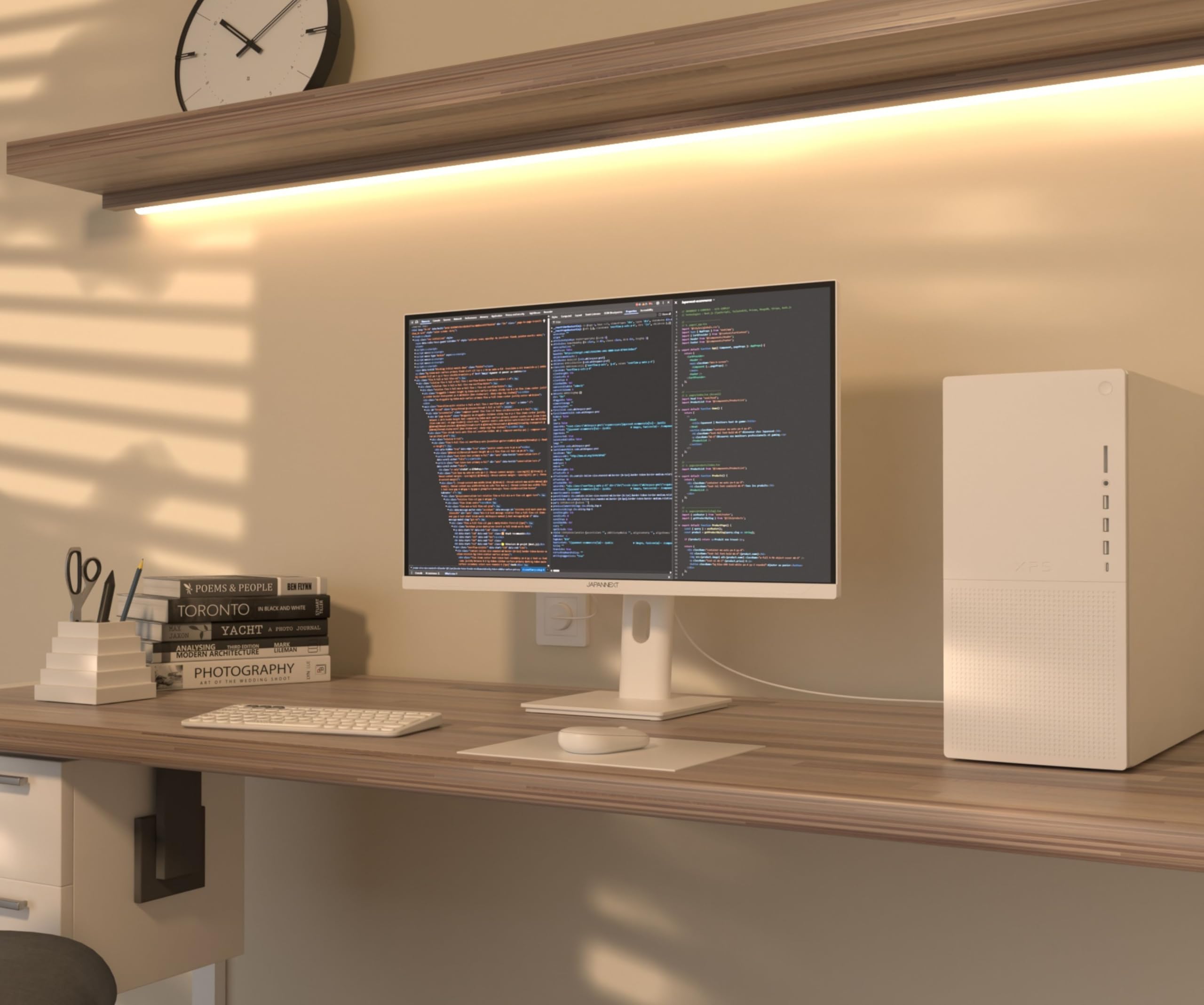 JapanNext Monitor Bianco 27" IPS WQHD (2560x1440) | HDR | Ricarica via USB-C (65W) | Altezza e Inclinazione Regolabili (HSP) | 100% sRGB G-Sync/FreeSync | JN-i27QR-C65W-HSP-W