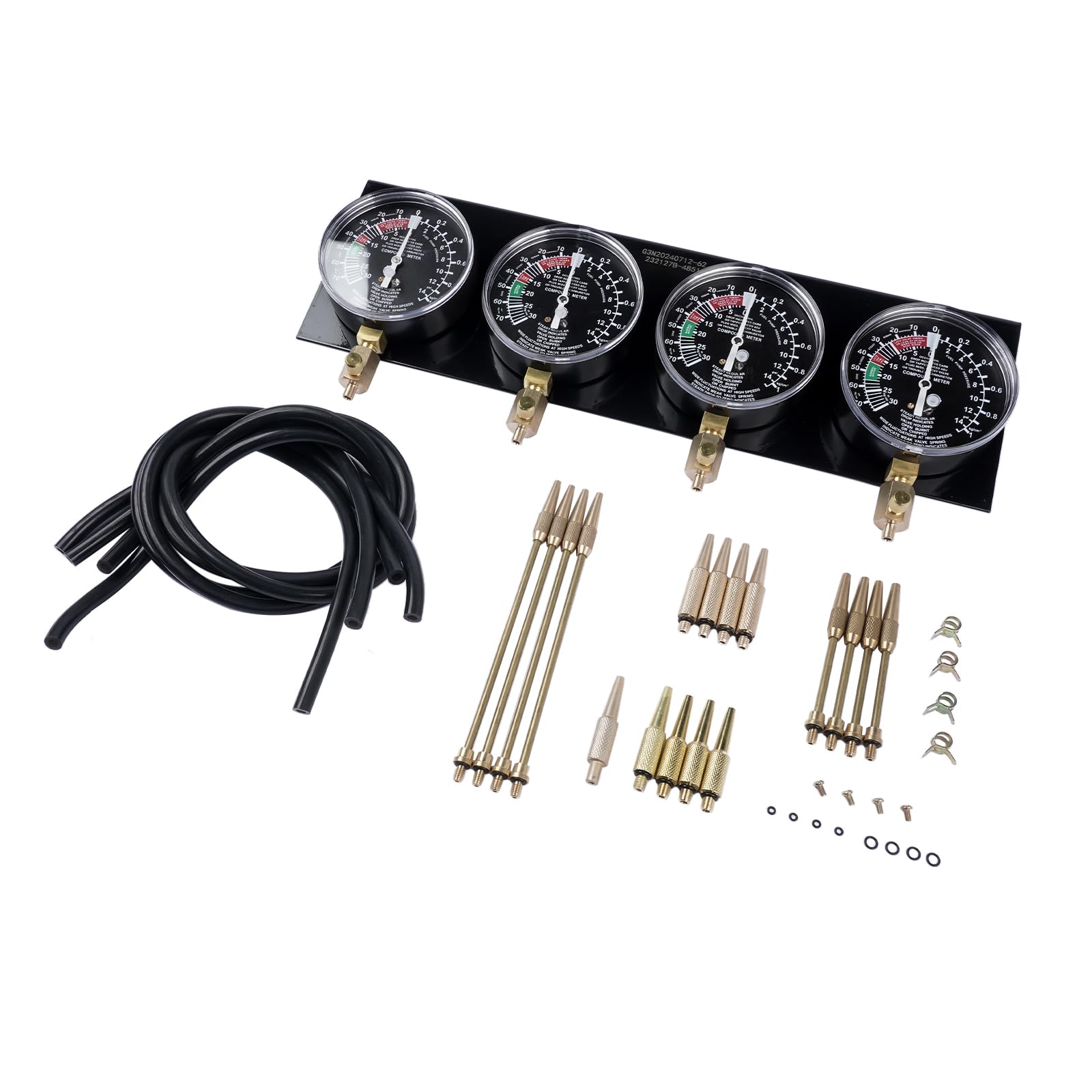 1Set Tester di sincronizzazione dei carburatori in Metallo Rosso 4 Orologi di sincronizzazione Tester di sincronizzazione