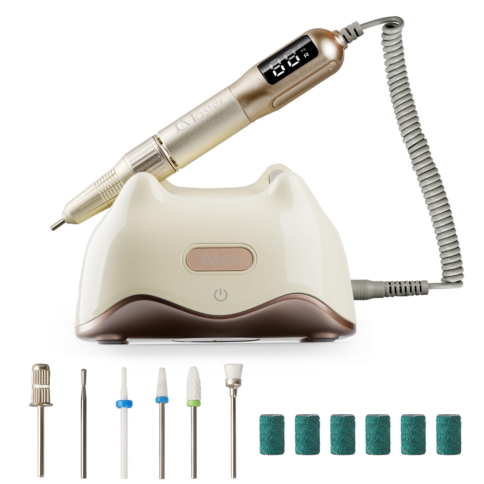 JCMASTERJCM-117BE Nail Cutter Set, LED Display, Professional Nail Cutter for Gel Nails, Acrylic Nails, Electric File for Beginners and Professionals, Manicure and Pedicure Tool