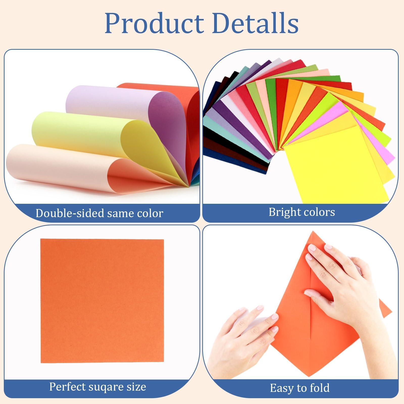 300 Blatt Origami Papier Set - 20x20/15x15/10/10cm In 20 Farben