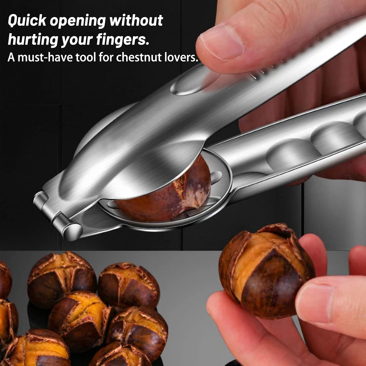 Upgrade Nutcracker Chestnut Clip Nut Cracker Sheller Walnut Pliers Metal Nut Opener Plier Multifunctional Chestnut Opener Nut 304 Stainless Steel Kitchen Tools Protable Nutcracker Chestnut Clip