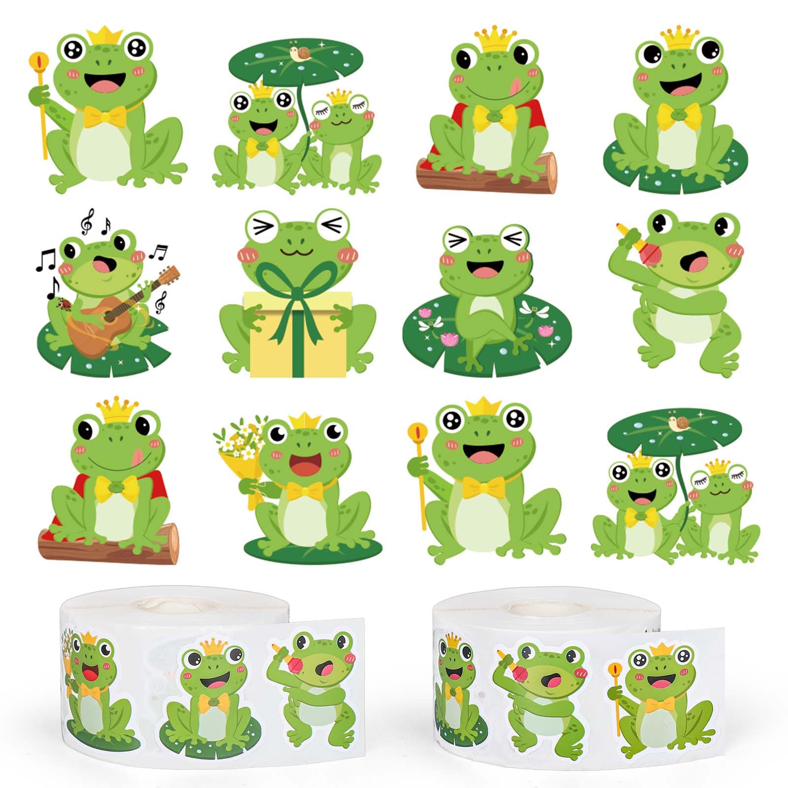 128 Frosch Aufkleber | Lustige Tier-Sticker | Wasserfest & Selbstklebend