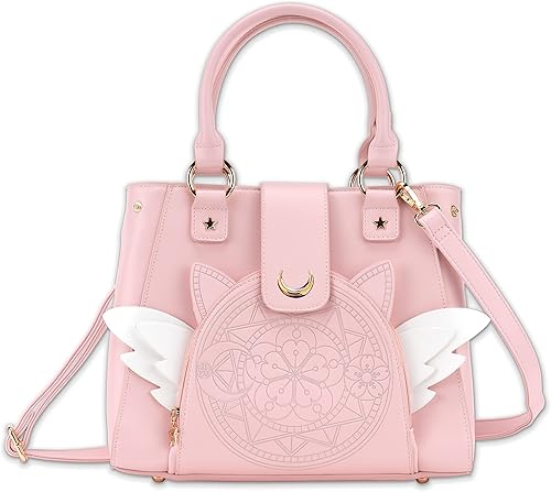 BelugaDesign Sakura Purse - Bolso bandolera Kawaii rosa pastel para niñas y mujeres Bolso bandolera de princesa Cardcaptor Moon Anime Heart Wing