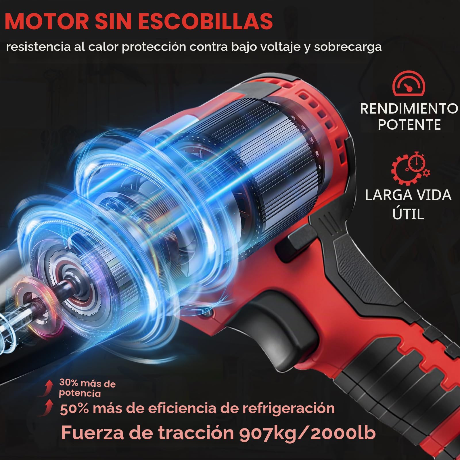 Alicates de remachado de batería compatibles con batería Mi-LWAUKEE de 18 V (sin batería), pistola de remache inalámbrica, pistola de remache sin escobillas para remaches de 1/8 pulgadas, 5