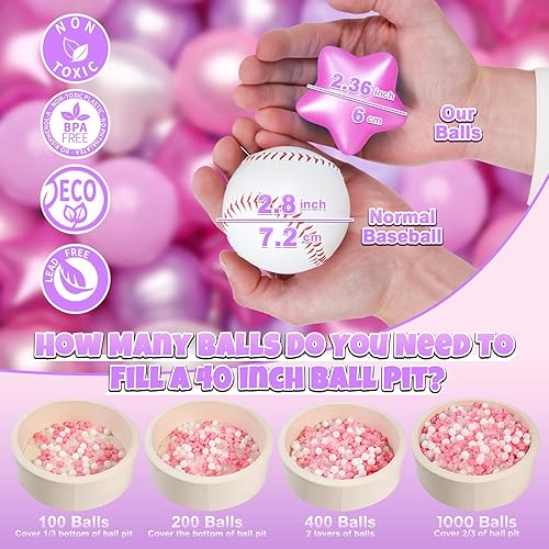 Miniatura 48 de GOGOSO Pelotas para niños pequeños, paquete de 50, 100, 200 bolas de plástico, sin ftalatos, sin BPA, no tóxicas, de 2.2 pulgadas, a prueba