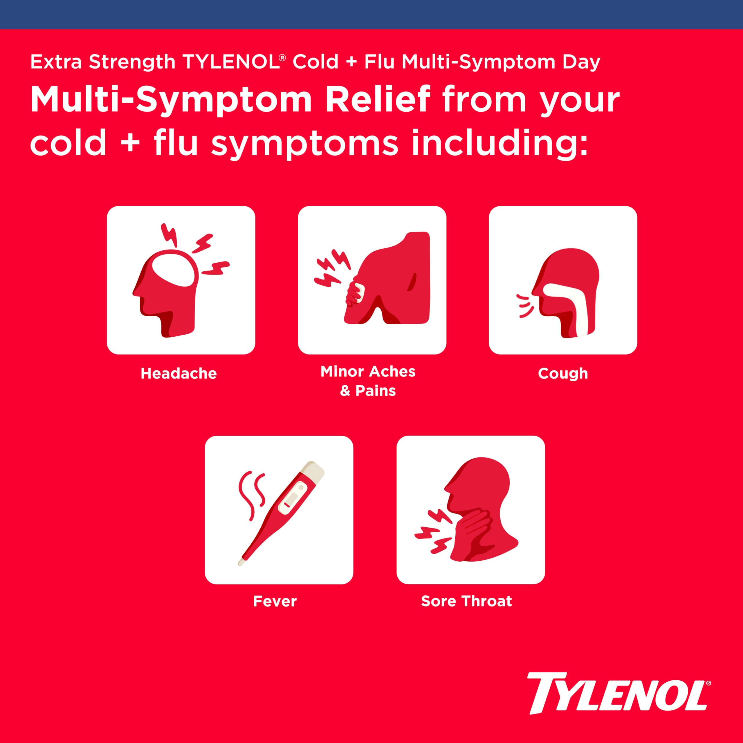 Tylenol Extra Strength Cold + Flu Multi-Symptom Relief Caplets, 24 ct — Amazon image 2