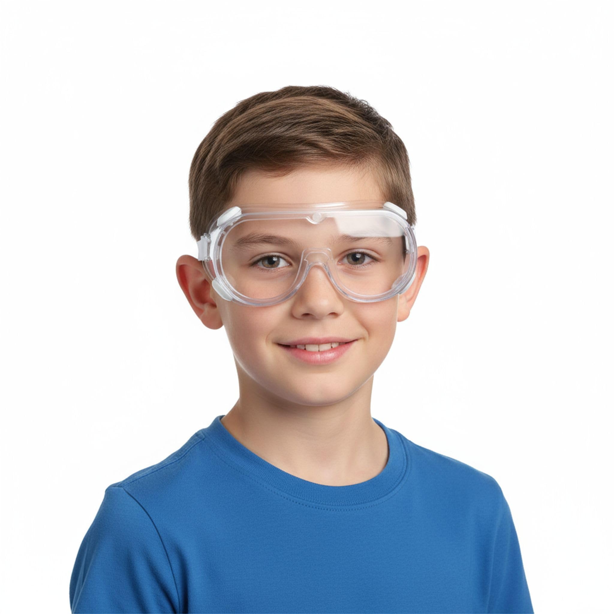 Occhiali di sicurezza per bambini, lenti in policarbonato leggero e montatura in PVC, unisex, 7 pezzi