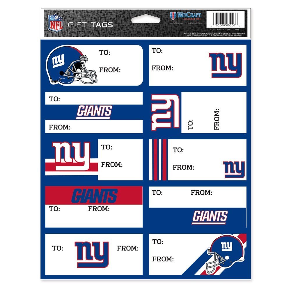 WinCraft NFL Gift Tag Sheet