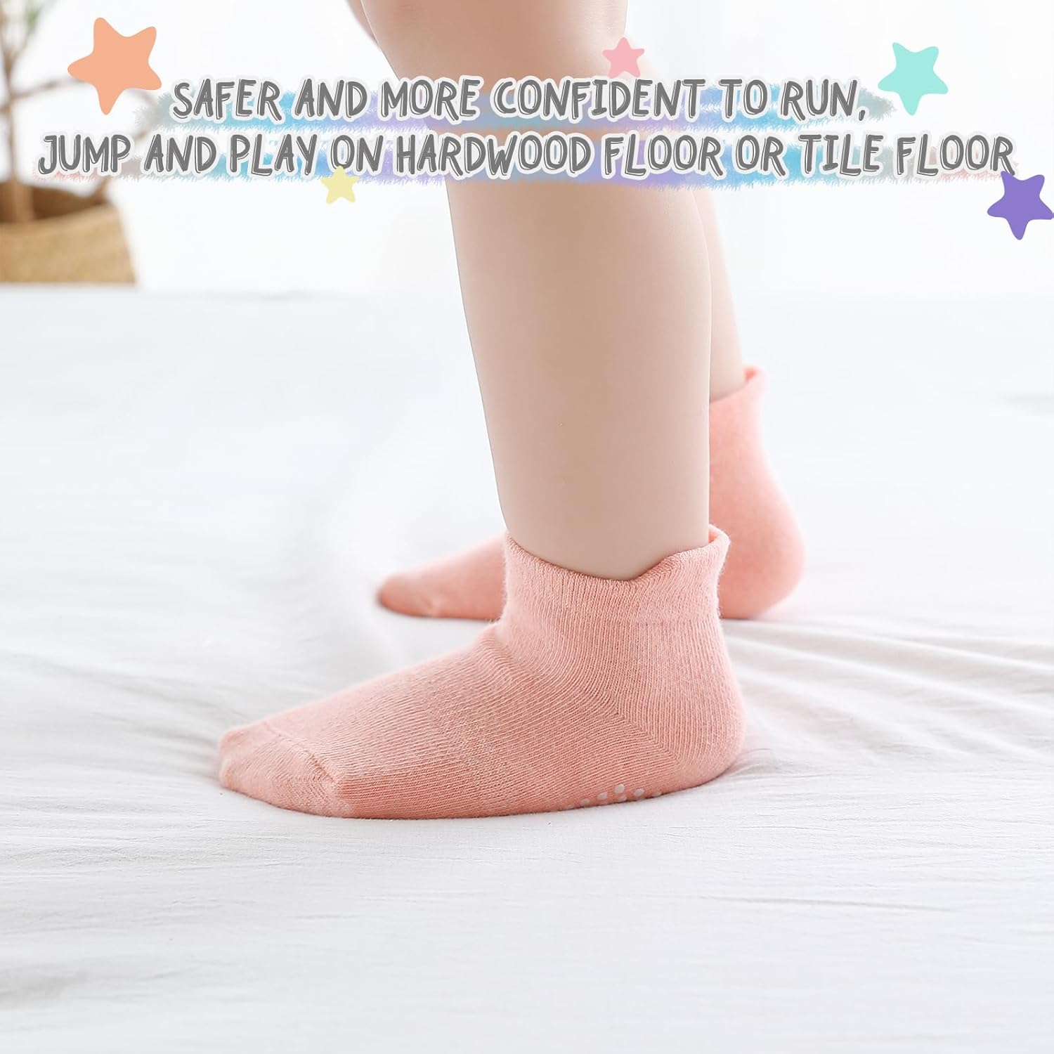 Baby Toddle Socks Grip Non Slip Kids Boys Girls Cotton 12 Pack Ankle Cute Newborn Socks - Image 6