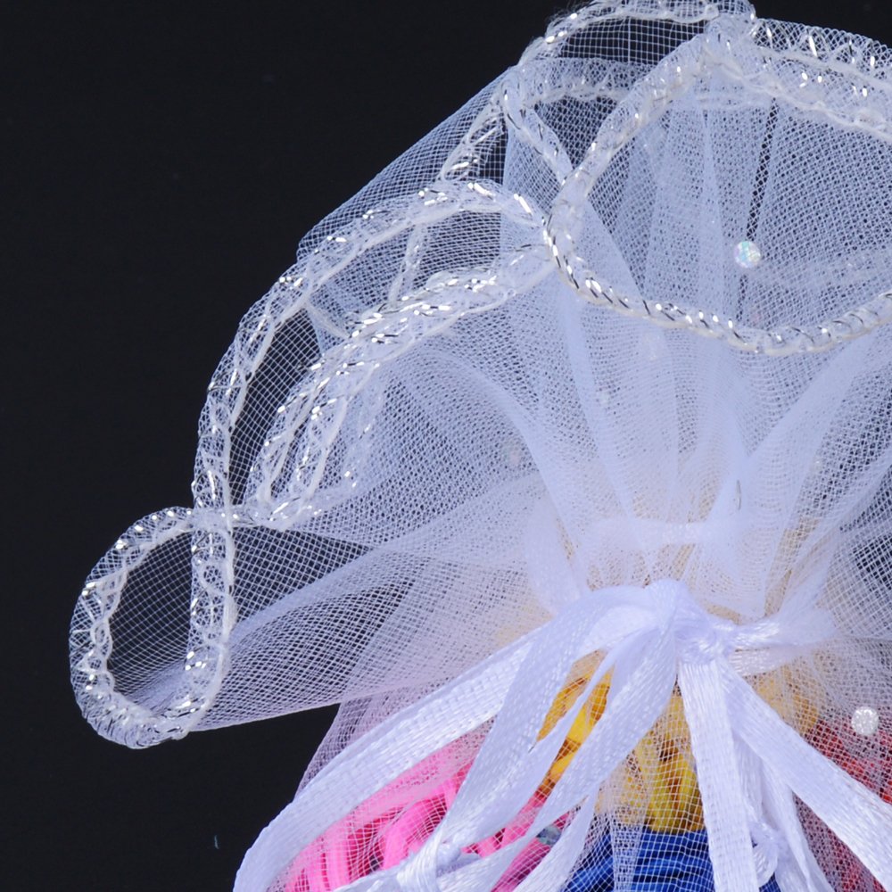 100 Sachets De Tulle Organza 26cm - Pour Dragées, Bonbons Et Petits Cadeaux - Blanc